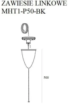 Zawiesie linkowe DOBAC TRACK 5m czarne z regulacją bez uchwytu (MHT1-P50-BK) - Maxlight