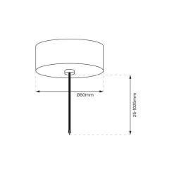 Zawiesie Zasilające Prowadnica Track Czarny 1-Obwodowy (ML0718) - Milagro