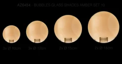 Zestaw 15 kloszy BUBBLES Szkło SHADES SET 10 AMBER (AZ6454) - Azzardo
