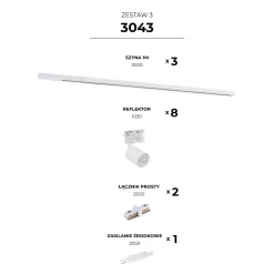 ZESTAW 3 SZYNOPRZEWODY WHITE JEDNOOBWODOWY (3043) - Zuma Line