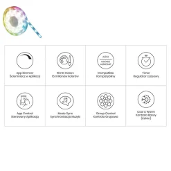 Zestaw LED RGB Wi-FI 3m Smart Tuya IP65 + CCT + Dim 12V (EKSM7689) - Eko-Light