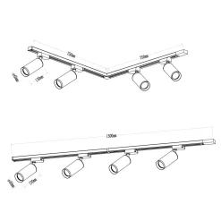 Zestaw Mica Track Złoty 4xGU10 1,5m (ML1152) - Milagro