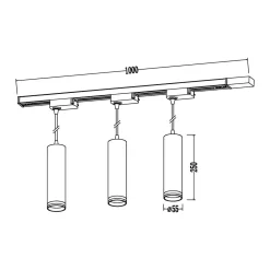 Zestaw Oprawa Pipe Ring Track Zwis Biały 3xGU10 1m (ML2080) - Milagro