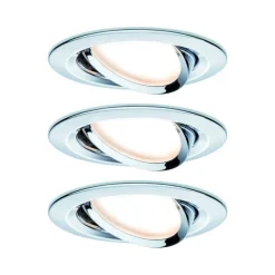 Zestaw Oprawa wbudowana Nova Coin LED 3-st ściemnianie ruchoma 3x6,5W 2700K 230V Chrom/Aluminium (PL93488) - PAULMANN