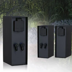 Zewnętrzna kolumna zasilająca RIO 2GN. 24V Plug & Shine + 2GN. 230V IP44 stal szlachetna antracyt (PL94700) - PAULMANN