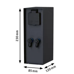 Zewnętrzna kolumna zasilająca RIO 2GN. 24V Plug & Shine + 2GN. 230V IP44 stal szlachetna antracyt (PL94700) - PAULMANN