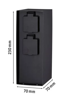 Zewnętrzna kolumna zasilajaca RIO 2GN. 230V IP44 stal szlachetna / antracyt (PL94657) - PAULMANN