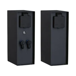 Zewnętrzna kolumna zasilająca RIO 2GN. 24V Plug & Shine + 2GN. 230V IP44 + czujnik zmierzchu stal szlachetna / antracyt (PL94701) - PAULMANN