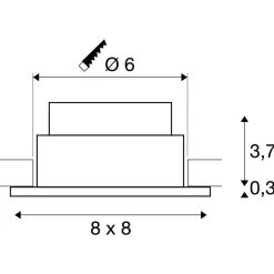 Zewnętrzna oprawa sufitowa wpuszczana LED PATTA-I, kwadratowa (1002101) - SLV