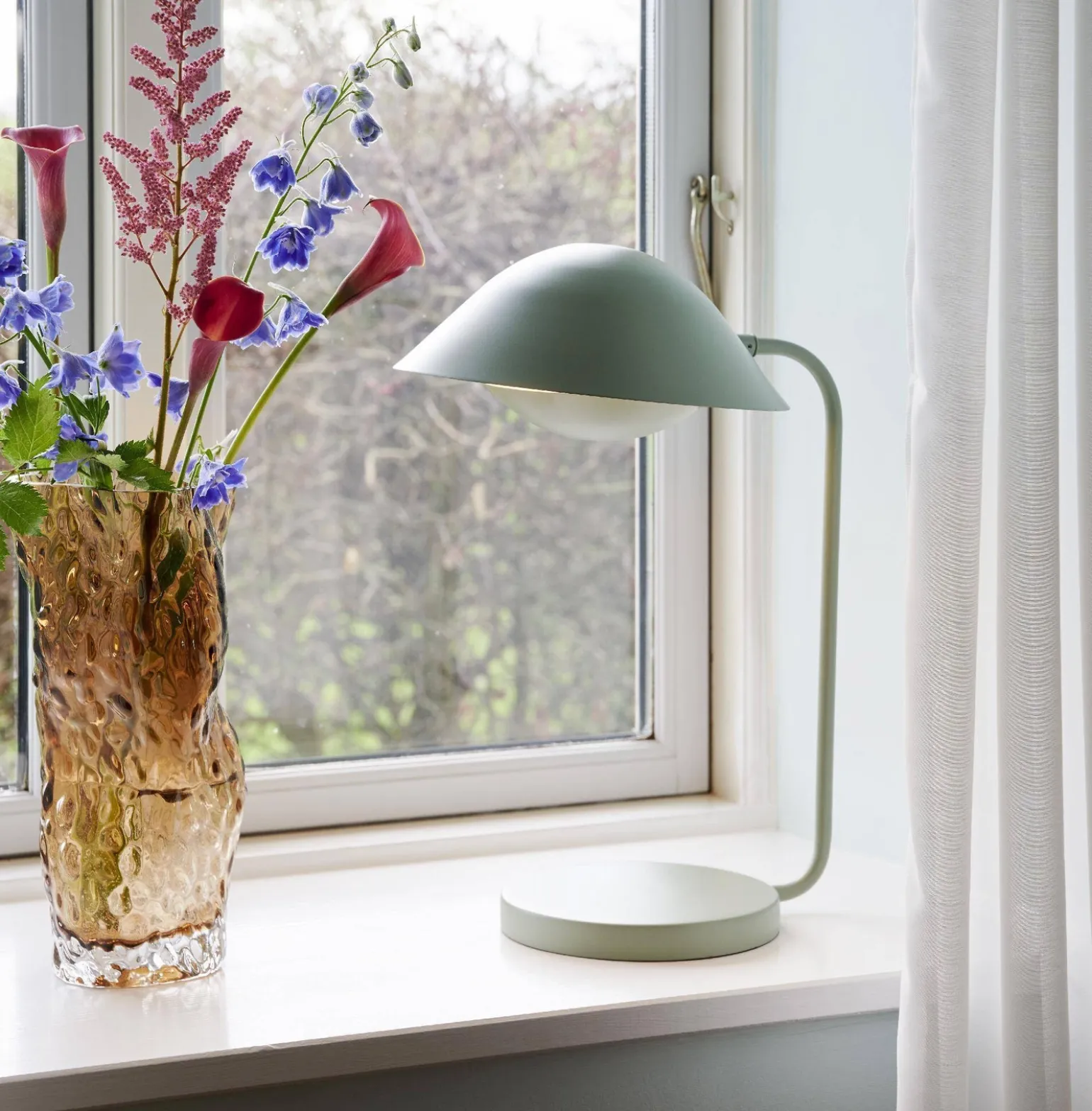 Zielona lampka z kablem do gniazdka FREYA Nordlux E14 40W Metal