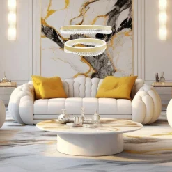 Złota lampa wisząca do salonu PRECIOSA 85W LED (ML1000) - Milagro