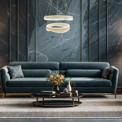 Złota lampa wisząca do salonu PRECIOSA 85W LED (ML1000) - Milagro