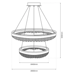 Złota lampa wisząca do salonu PRECIOSA 85W LED (ML1000) - Milagro