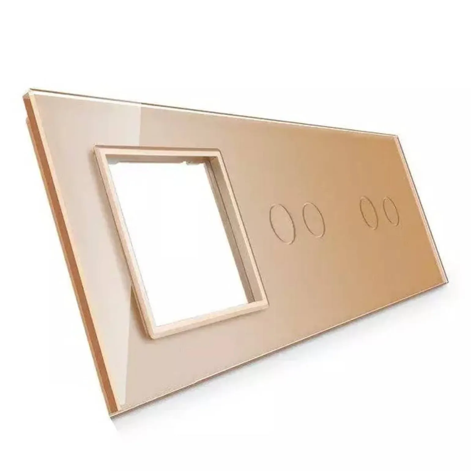 Złota ramka szklana LIVOLO z miejscem do dwóch podwójnych włączników dotykowych (7022G-63) LIVOLO